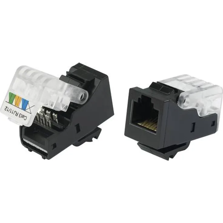 TRU COMPONENTS Modularbuchse, werkzeuglos Buchse, gerade 93014c936 Schwarz 1572349 1St.