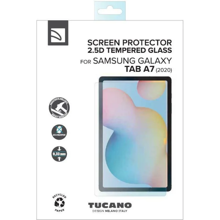 Tucano Displayschutz aus gehärtetem Glas für Samsung Galaxy Tab A7 10.4 - Transparent