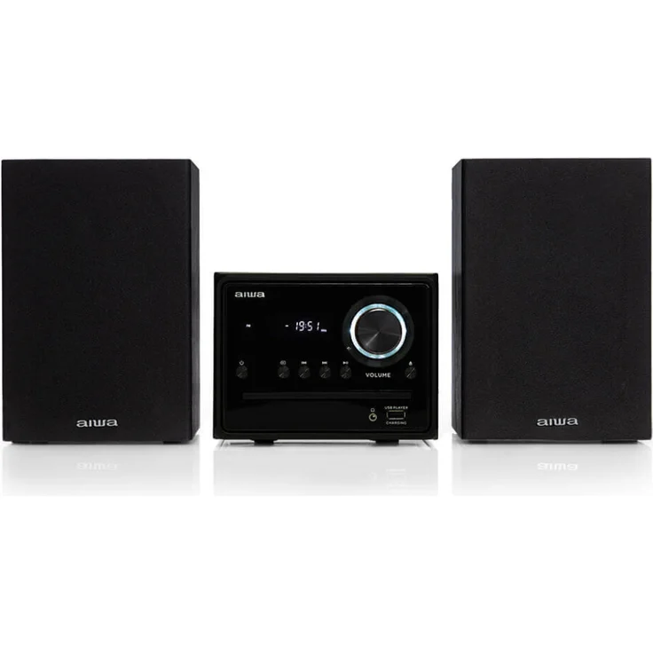 Aiwa MSBTU-300 schwarz Micro-HiFi-System 20W mit Bluetooth, CD, USB, FM-Radio, C