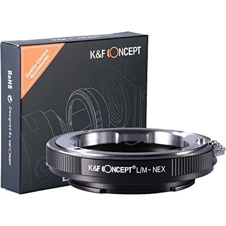 K&F Concept L/M-NEX Objektivadapter,Adapter Ring,Sony NEX Adapter,Objektiv Adapterring für Leica M Objektiv auf Sony NEX Kamera wie Sony NEX-3 NEX-3C NEX-3N NEX-5 NEX5T NEX6 NEX-F3 a3000 Alpha A7