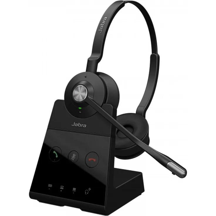 Jabra Engage 65 Stereo Wireless-DECT-Headset für Softphones (PC) und Festnetztelefone, mit Ladeschale, Skype for Business Open Office zertifiziert