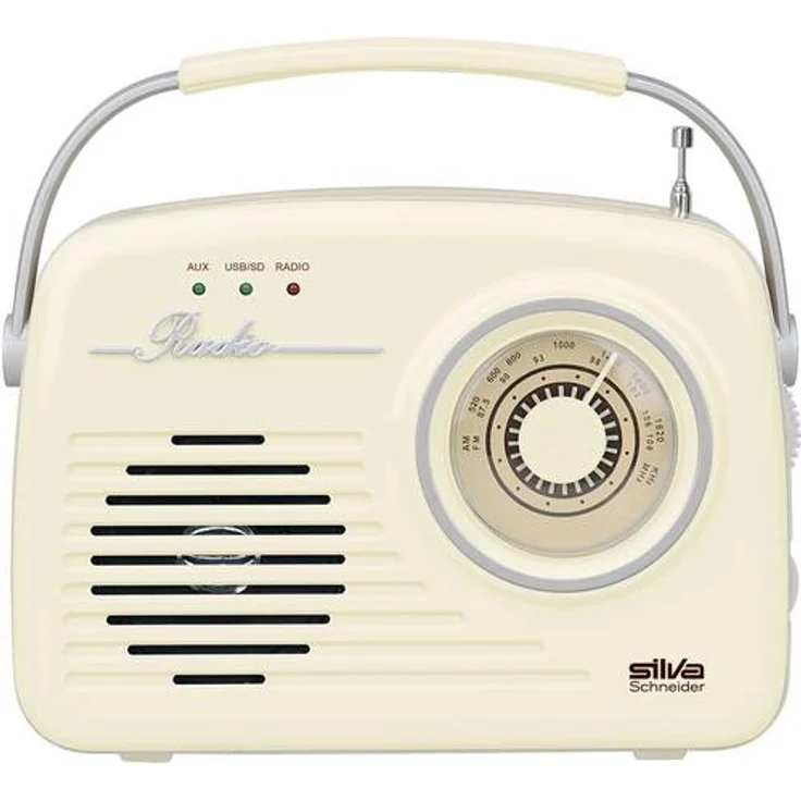 Silva-Schneider Mono 1965, Kofferradio, Netz- oder Batteriebetrieb, beige – Bild 1