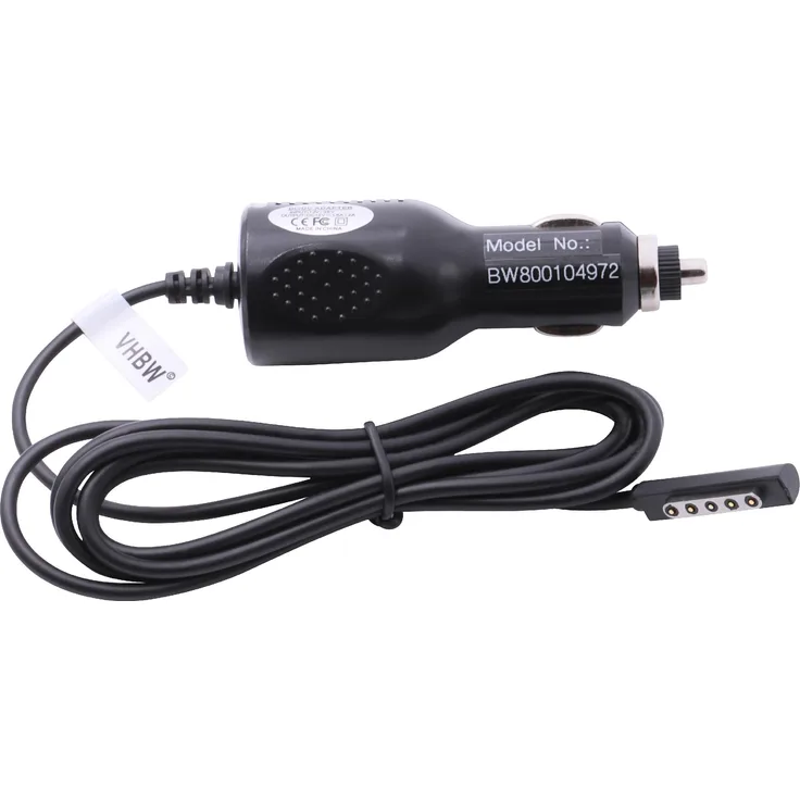 vhbw Kfz-Netzteil, Ladekabel, Ladegerät 43W (12V-2A) für Microsoft Surface RT, RT2, RT 2 Laptop, Tablet, Pad, Notebook wie 1512, 1513, 1516, 1572
