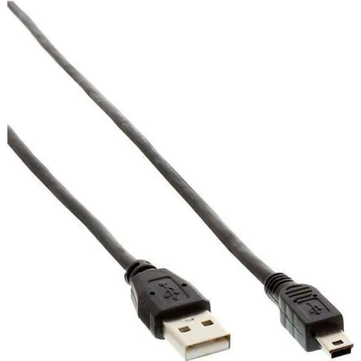 InLine USB 2.0 Mini-Kabel, Stecker A an Mini-B Stecker (5pol.), schwarz, 5m (33107L)