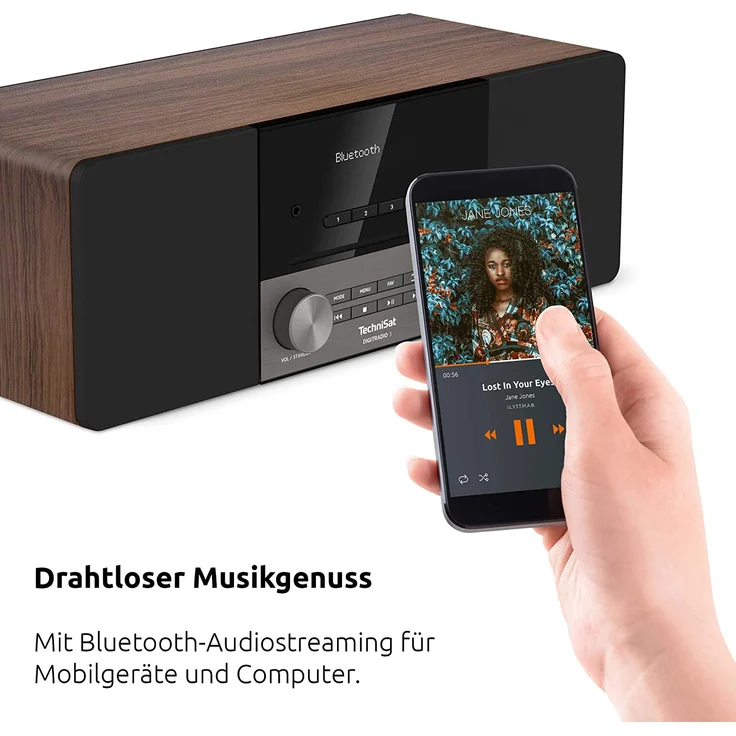 TechniSat DIGITRADIO 3 CD-Radio mit Bluetooth, OLED-Display, Wecker, Nussbaum, schwarz – Bild 5
