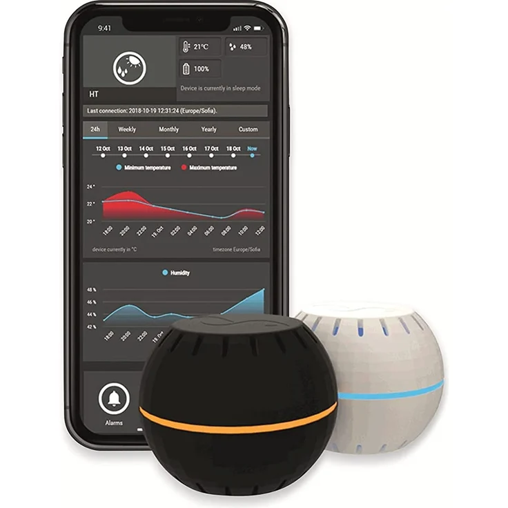 Allterco Robotics Shelly H&T WLAN Temperatur- und Luftfeuchtigkeits-Sensor, Konfiguration mit Shelly App, schwarz (20194) – Bild 2