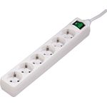 Hama Steckdosenleiste 6-Fach (Mehrfachsteckdose mit Save Energy-Schalter zum Stromsparen, Steckplätze 45 Grad gedreht, inkl. Kindersicherung, Kabel 3m, GS geprüft) arktik-weiß