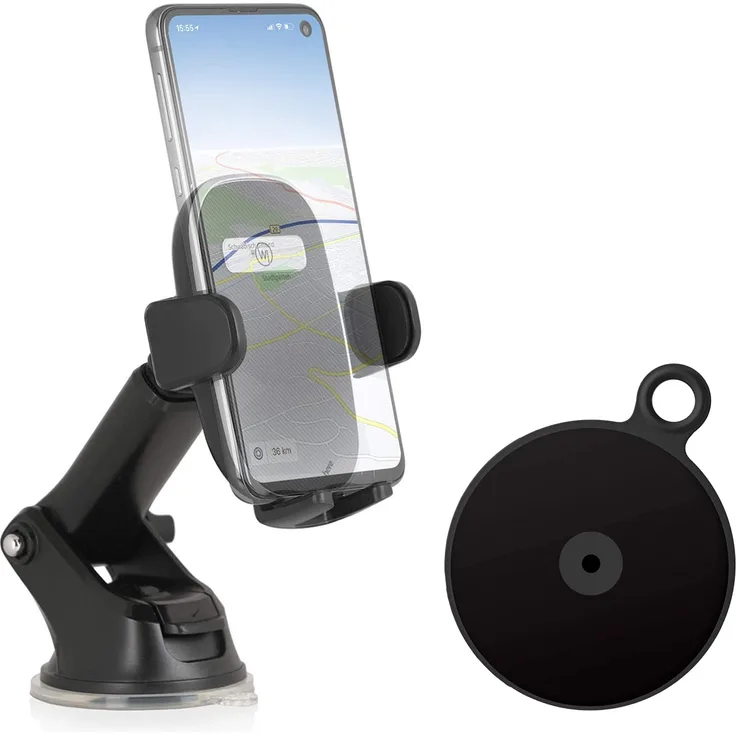 Wicked Chili Auto Handyhalterung für Frontscheibe mit 2 Armaturenbrett-Befestigungsplatten kompatibel mit Samsung Galaxy S20 Ultra S10 Lite S9 Plus Note10+ A90 A71 A60 A50 A51 A41 A10 M40 M30s