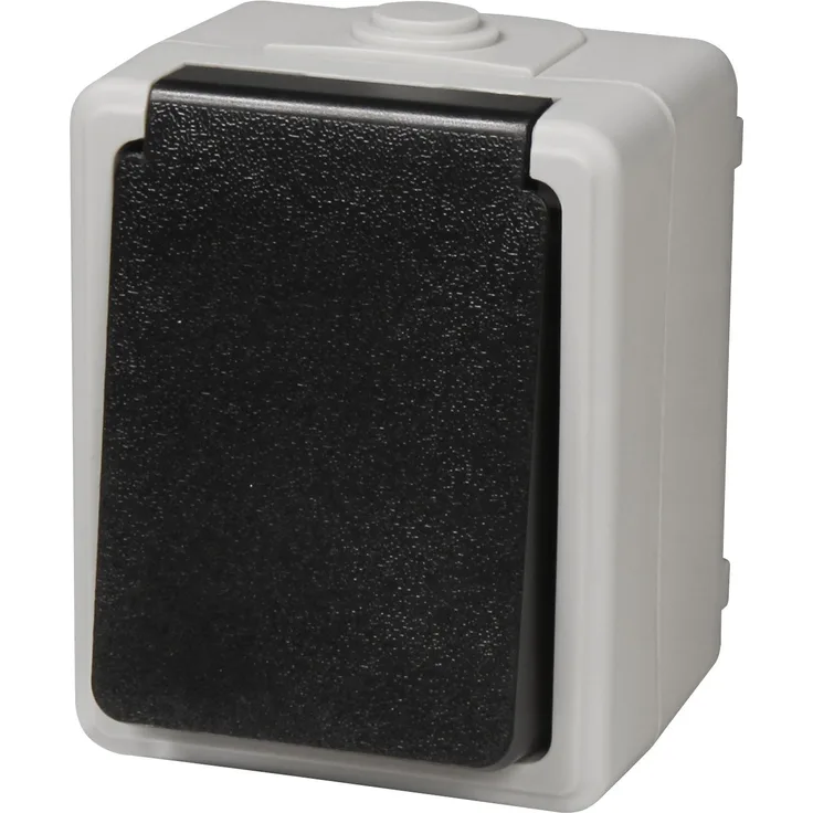 MC POWER - Feuchtraum Steckdose | TAFF |, 250V~-16A, IP44, AP, grau