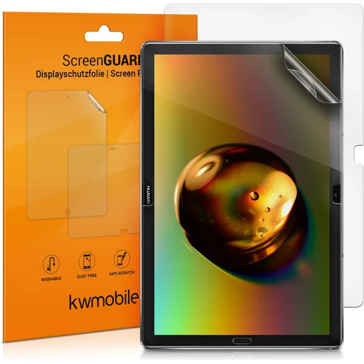kwmobile 2X Folie kompatibel mit Huawei MediaPad M5 Lite 10 - Full Screen Tablet Schutzfolie entspiegelt