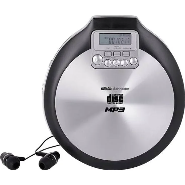 Silva Schneider MCD 50 Tragbarer CD-Player CD, CD-R, CD-RW, MP3 Schwarz, silber (matt)