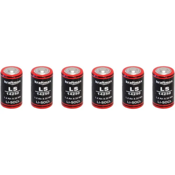 6x Kraftmax Lithium 3,6V Batterie LS14250 1/2 AA - Zelle ER14250... – Bild 1