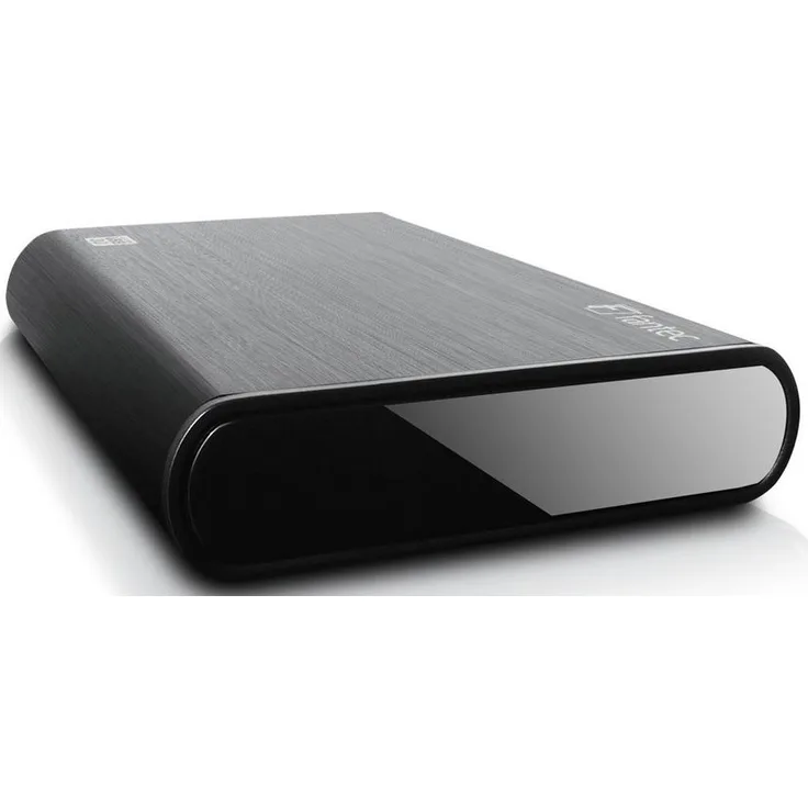 FANTEC DB-ALU3 Externes Festplattengehäuse (für den Einbau einer 8,89 cm (3,5 Zoll) SATA Festplatte, USB 3.0 Anschluss, bis zu 5 Gbit-s Datentransfer, gebürstetes Aluminium Gehäuse) schwarz