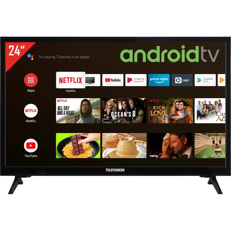 Telefunken XH24AJ600V 60 cm (24 Zoll) LED Smart TV (HD ready, HDR) HD-Triple-Tuner (Sat, Antenne, Kabel) Energieklasse F
