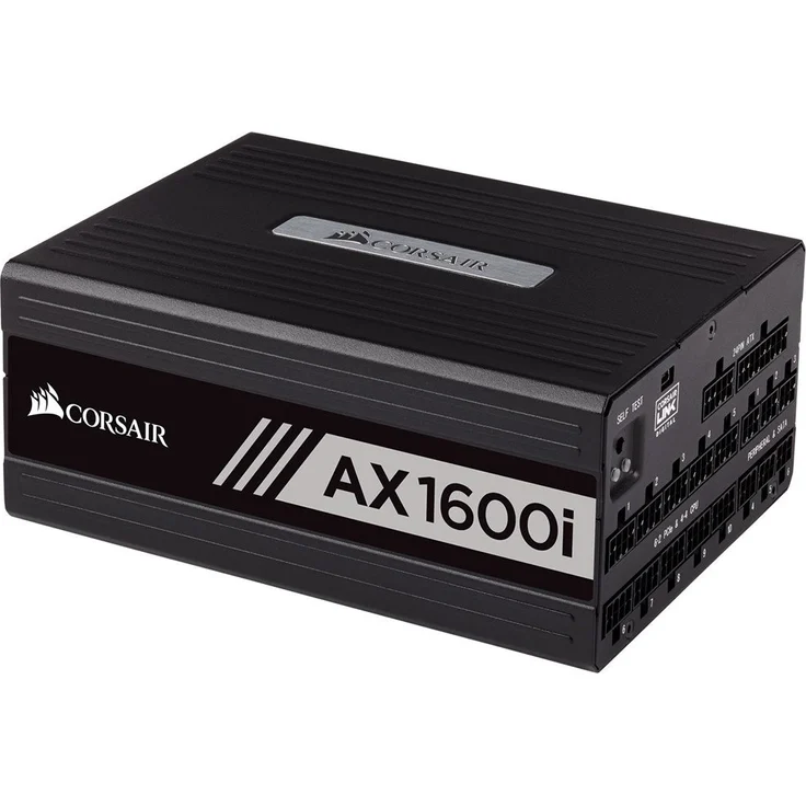 Corsair AX1600i digitales PC-Netzteil (Voll-Modulares Kabelmanagement, 80 Plus Titanium, 1600 Watt, EU) – Bild 1