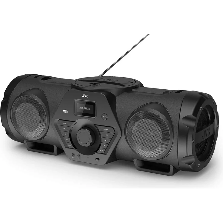 JVC Boomblaster RV-NB300DAB, 2 x 30 Watt, DAB+, UKW, Bluetooth, CD, USB, Line-In, Gitarren- & Mikrofoneingang, Fernbedienung – Bild 2