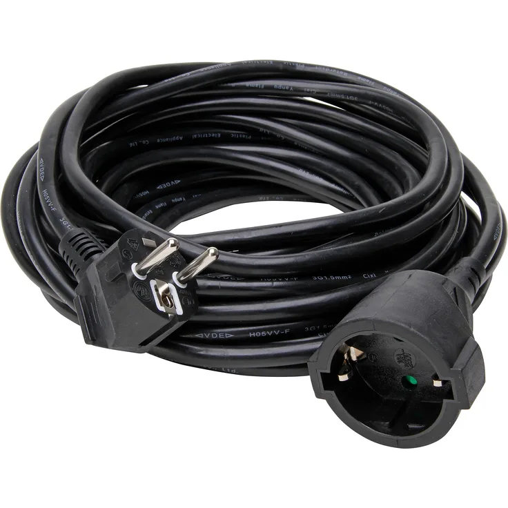 Kopp 143405049 Schutzkontaktverlängerung 10 m, schwarz