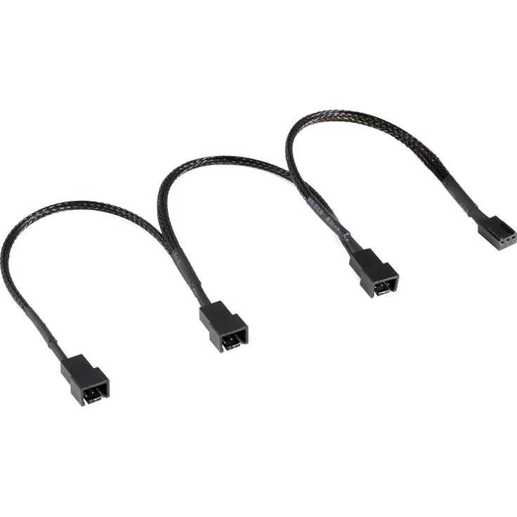 Poppstar Lüfter Verteilerkabel (20-20-20cm, 3-Pin Buchse auf 1x 3-Pin Stecker und 2x 2-Pin Stecker), zum Anschluss von Prozessor- und Gehäuselüftern an Mainboard