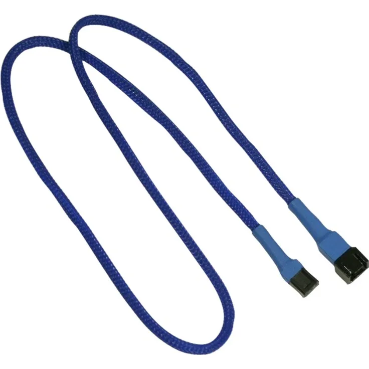 Nanoxia 900200001 3-Pin Molex Verlängerungskabel, 60 cm, Blauer Sleeve