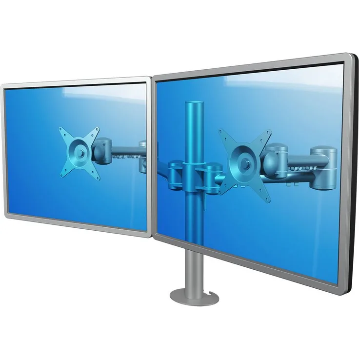 Dataflex 632 ViewMate Style Monitorarm (Tragkraft max. 2X 15kg, bis 61 cm (24 Zoll) Bildschirmdiagonale, VESA: MIS-D 75x75-100x100mm kompatibel) Silber
