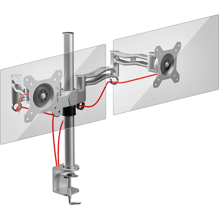 Duronic DM352 SR Monitorhalterung / Tischhalterung / Monitorarme / Monitorständer in Silber für LCD/LED Computer Bildschirme / Fernsehgeräte mit Neig und Rotierfunktion