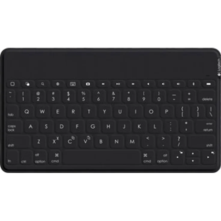 Logitech Keys-to-Go Kabellose Tablet-Tastatur, Bluetooth, iOS-Sondertasten, Ultraleicht & Geräuschlos, 3-Monate Akkulaufzeit, Fürs Tablet und Smartphone, Französisches AZERTY-Layout - schwarz