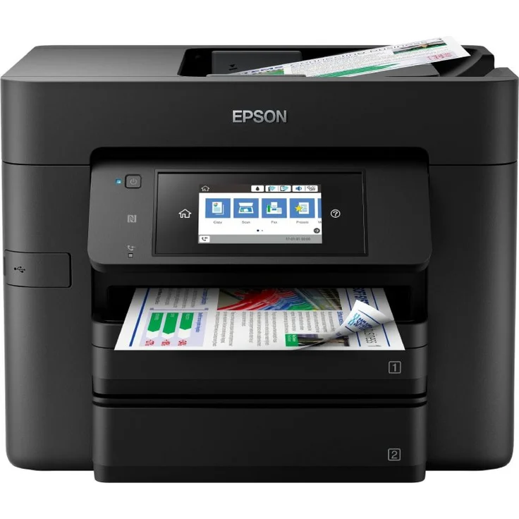 Epson WorkForce Pro WF-4740DTWF 4-in-1 Business Tintenstrahl-Multifunktionsgerät (Drucker, Scanner, Kopierer, Fax, ADF, WiFi, Ethernet, NFC, Duplex, Einzelpatronen, DIN A4) schwarz