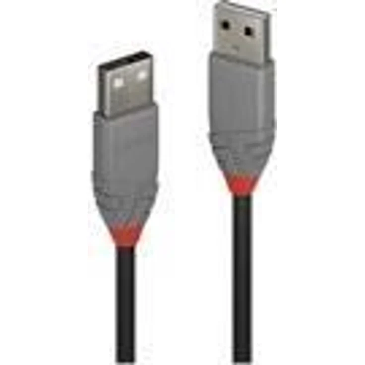 Lindy Anthra Line - USB-Kabel - USB (M) bis USB (M) - USB2.0 - 2,0m - rund - Schwarz (36693) – Bild 1