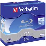 Verbatim BD-R Single Layer 6 -fache Brenngeschwindigkeit, Printable Surface Scratchguard Plus,5 Stück - Preisvergleich