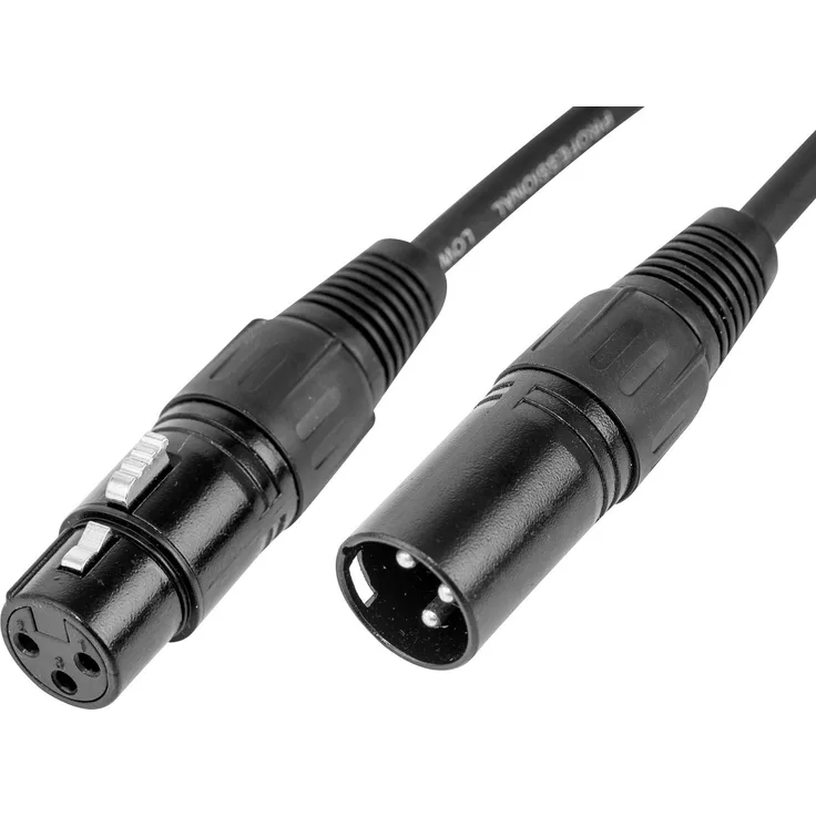 CASCHA Premium Mikrofonkabel XLR Buchse auf XLR Stecker (3m, Schwarz) - High Quality Audio Microphone Cable
