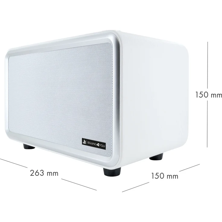 Schwaiger Bluetooth Lautsprecher Retro Design Stereo Speaker TWS Lederoptik weiß – Bild 4