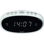 ECG RB 010 White Radiowecker – FM Tuner, 10 Vorwahlen, Digitale Uhr-Wecker, Wecken durch Radio-Wecker, Funktion aufgehobene Weckzeit, Ausschalt-Timer Weiß
