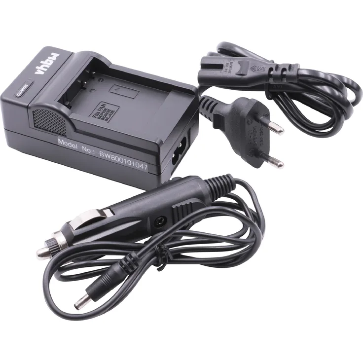 vhbw LADEGERÄT LADEKABEL NETZTEIL inkl. KFZ-LADER passend für PANASONIC Akkus DMW-BCG10, DMW-BCG10E, DMW BCG 10 10E E