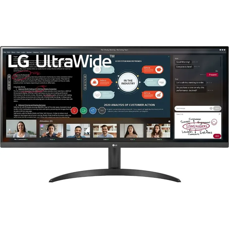 LG 34WP500-B - 34 Zoll Monitor, UltraWide Full HD (2560 x 1080), IPS-Panel, 75Hz, 5ms, 250cd/m² (34WP500-B)