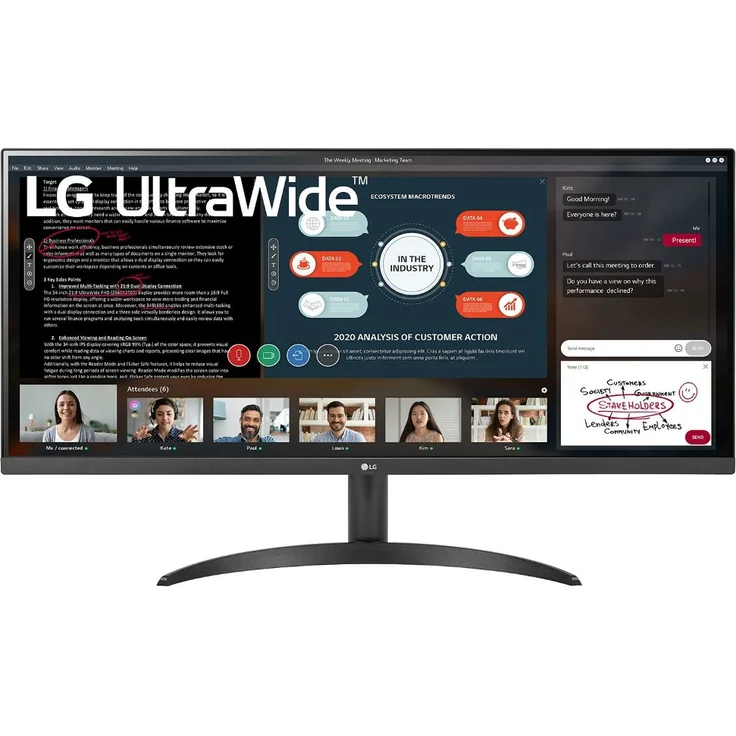 LG 34WP500-B - 34 Zoll Monitor, UltraWide Full HD (2560 x 1080), IPS-Panel, 75Hz, 5ms, 250cd/m² (34WP500-B) – Bild 1
