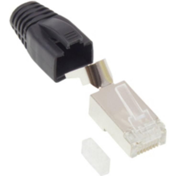 Good Connections Netzwerkstecker Cat.6A RJ45 geschirmt für Cat.7 Kabel schwarz