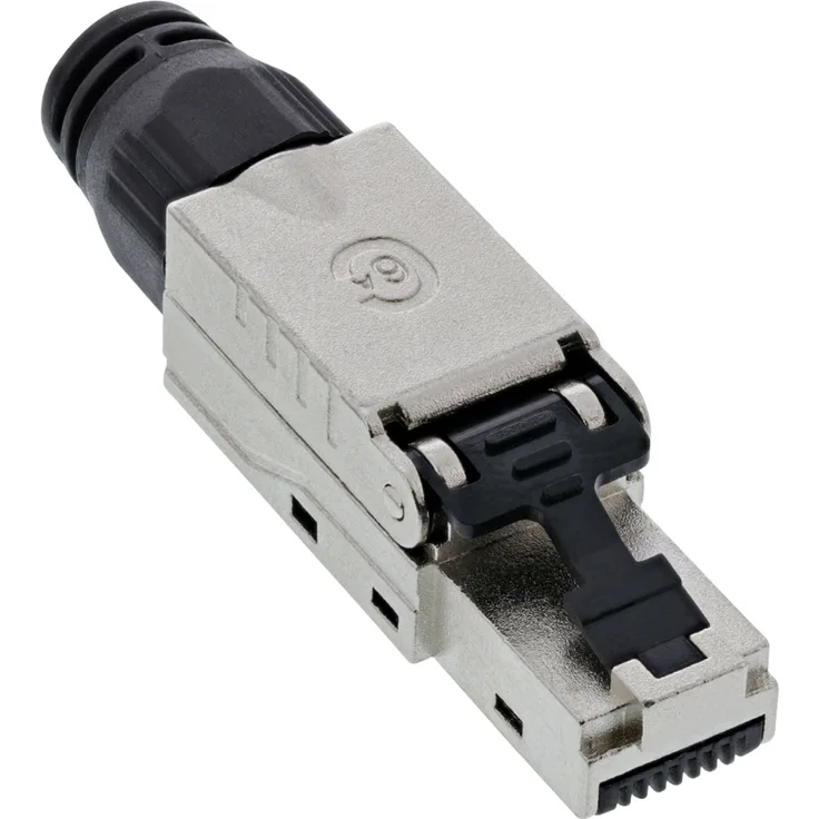 InLine 76204B RJ45 Stecker Cat.6A 500MHz, feldkonfektionierbar, geschirmt, mit Schraubverschluss