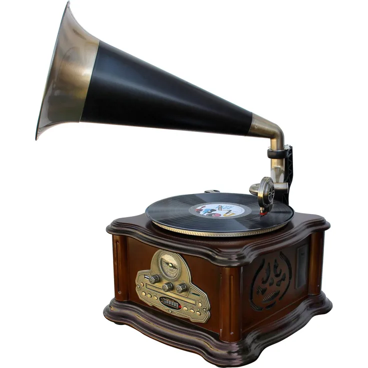 Soundmaster NR917 Grammophon Nostalgie Stereo-Anlage mit Plattenspieler Encoding