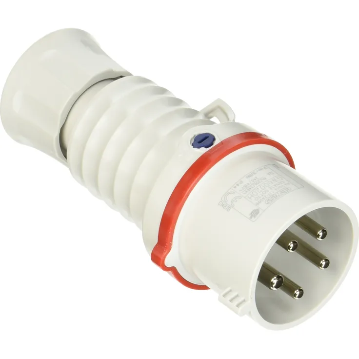 Gewiss GW60020H Niederspannung Schraube Verkabelung Stecker gerade, Hochleistung, IP44-IP54, 6 Referenz, 3p, N + E POLE, 380 V-415 V, 32 A, 50 Hz-60 Hz, rot
