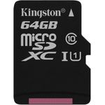 Kingston SDC10G2-64GB microSD Klasse 10 bis zu 45MB-s Speicherkarte (mit SD-Adapter)