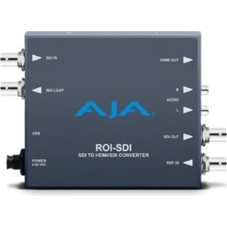 AJA ROI-SDI - 0 - 40 °C - -40 - 60 °C - 10 - 90% - 146,43 x 102,108 x 22,86 mm - 100 - 240 (ROI-SDI)