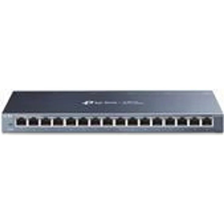 TP-Link TL-SG116 16-Ports Gigabit Netzwerk Switch (32 Gbit-S Switching-Kapazität, geschirmte RJ-45 Ports, Metallgehäuse, IGMP-snooping, Unmanaged, Plug-und-Play, lüfterlos) blau metallic – Bild 1