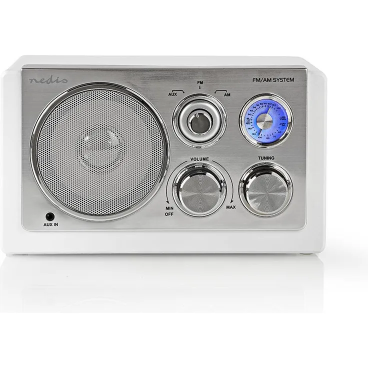 UKW-Radio 9 W Analoges Tuning Retro-Design Weiß