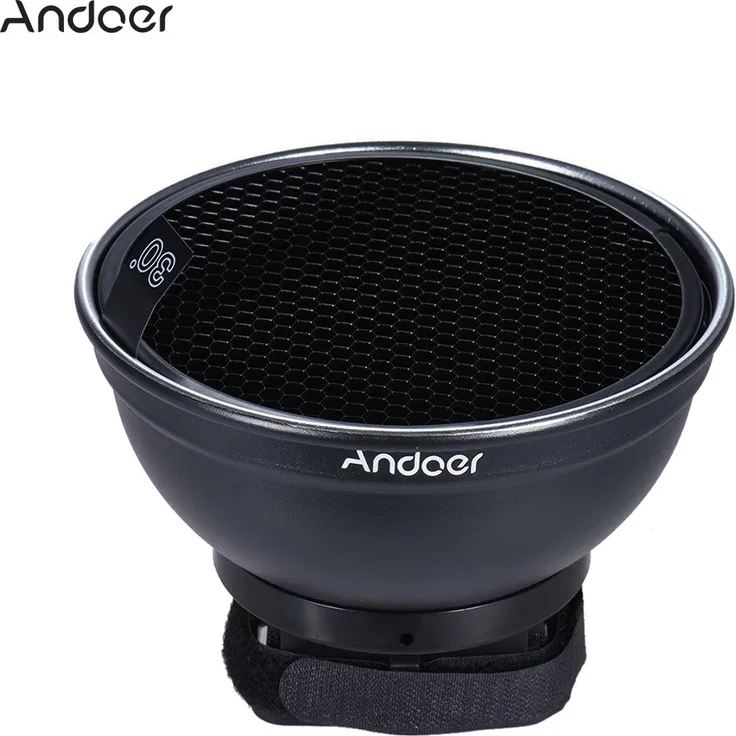 'Andoer 5,9 (15 cm) Silber Dish Schönheit Diffusor w/30 Grad in Wabengitter für Neewer Canon Nikon Yongnuo Godox Meike Vivitar Fotografie auf die Kamera Flash Speedlite Speedlight