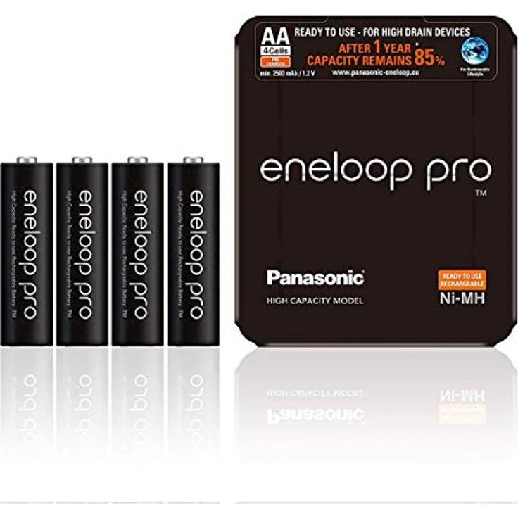 Panasonic eneloop pro, Ready-to-Use Ni-MH Akku, AA Mignon, 4er Pack, Verpackung als Storage Case verwendbar, min. 2500 mAh, 500 Ladezyklen, starke Leistung, wiederaufladbare Akku Batterie – Bild 1