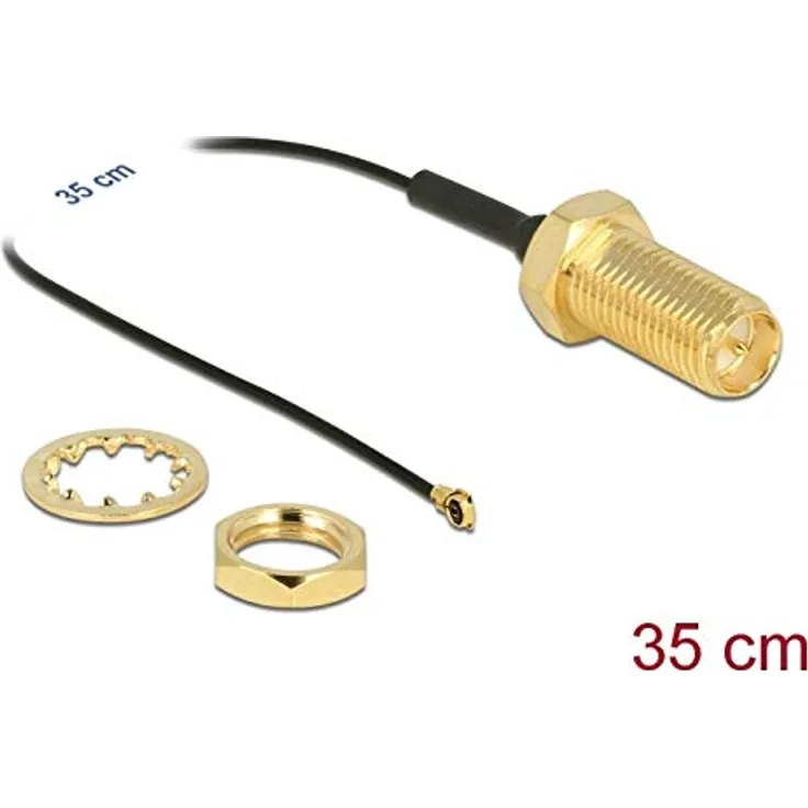 Delock Antennenkabel RP-SMA Buchse zum Einbau zu MHF 4 Stecker 0.81 35 cm