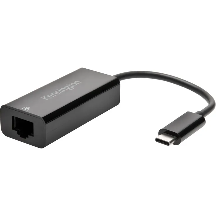 Kensington CA1100E USB-C auf Ethernet-Adapter, Thunderbolt 3, RJ-45-Buchse, Windows, Macbook und Chromebook kompatibel - Plug-and-Play Design, Direkte und sichere Verbindung zum Internet