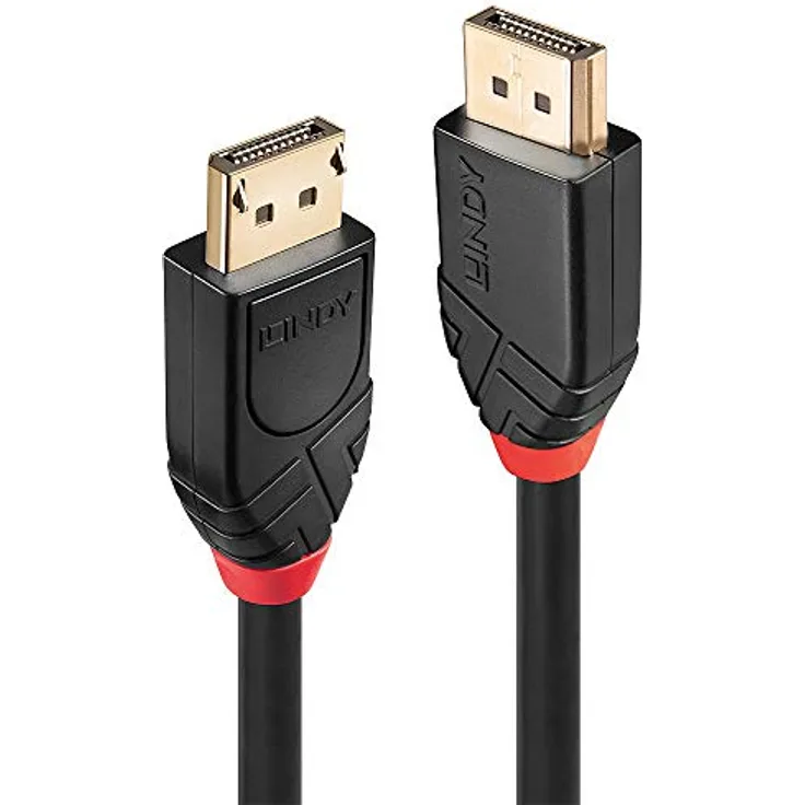 Lindy - DisplayPort-Kabel - DisplayPort (M) bis DisplayPort (M) - DisplayPort 1,2 - 10,0m - rund, 4K Unterstützung, aktiv - Schwarz (41078)