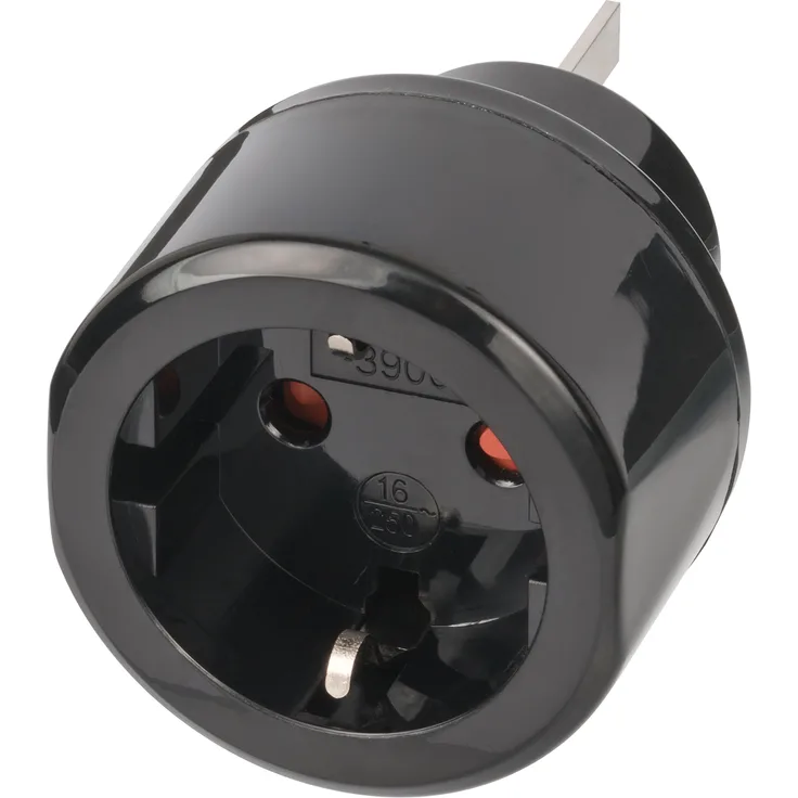 Brennenstuhl Reisestecker - Reiseadapter (Reise-Steckdosenadapter für: Australien, China Steckdose und Schutzkontakt-Stecker) schwarz