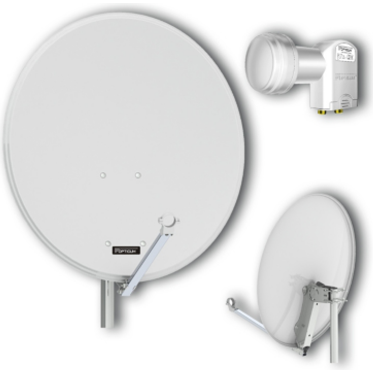 Opticum QA80 SAT + Twin-LNB Antenne Stahl
